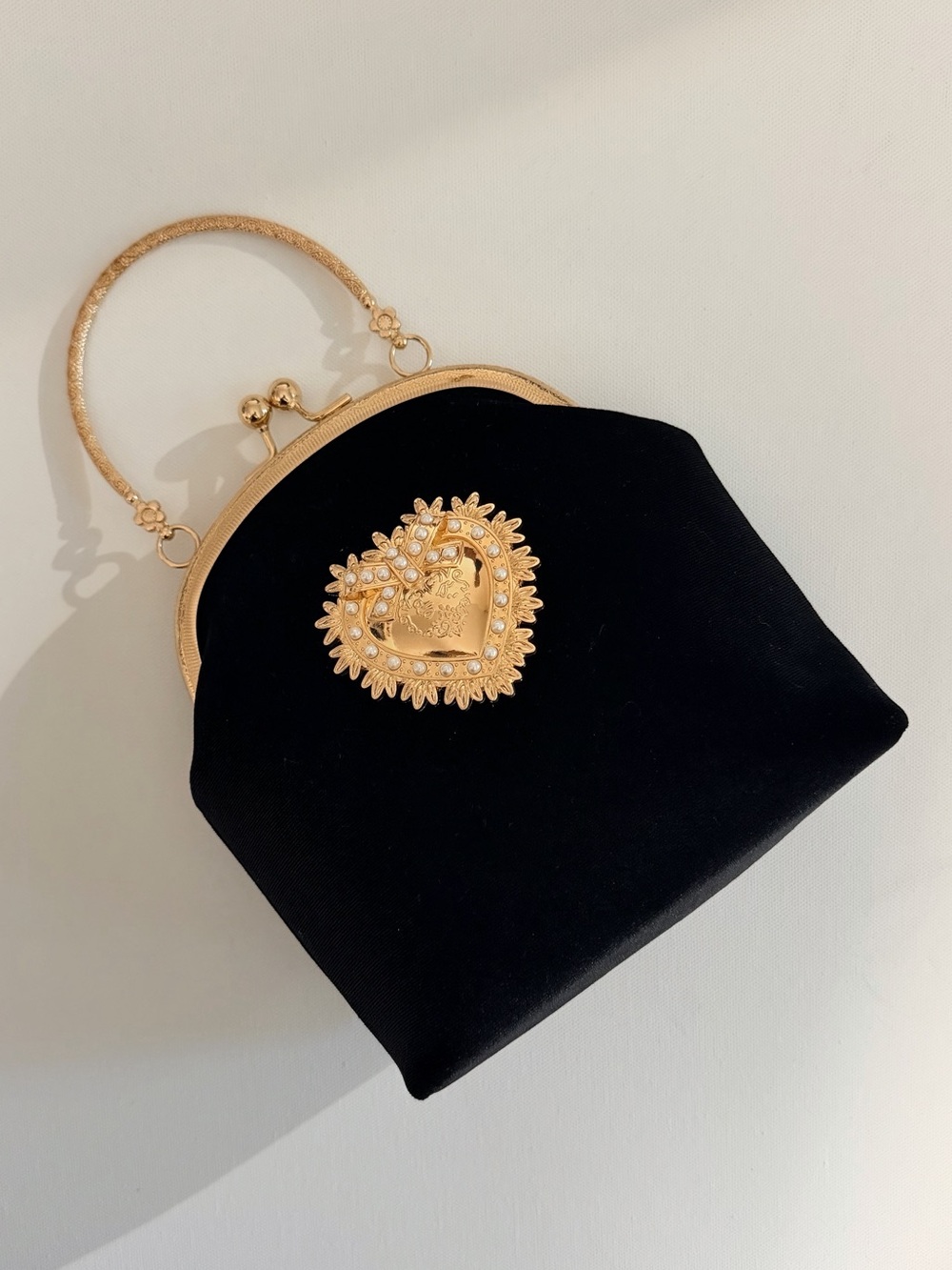 Evening Bag with Heart Decor